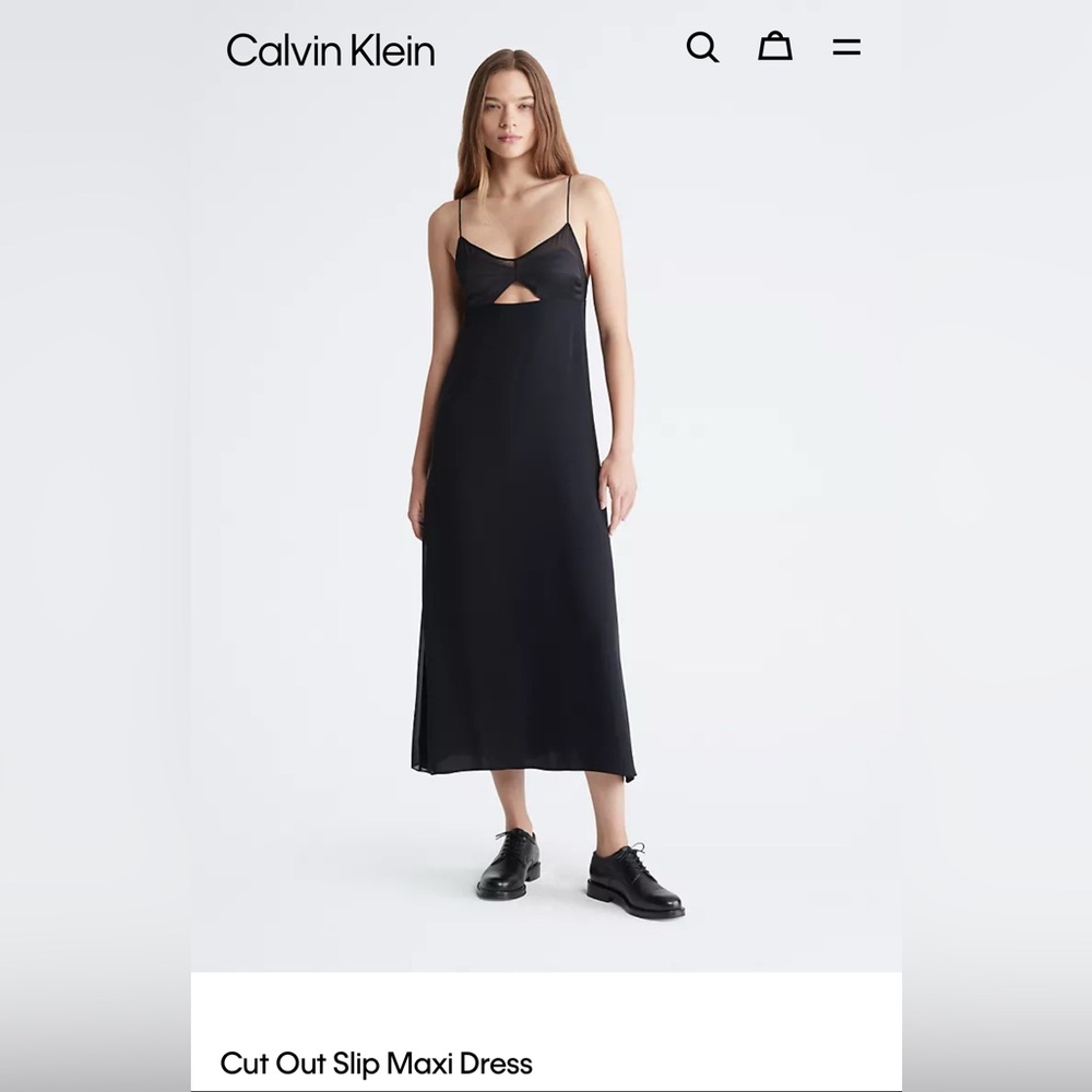 Calvin Klein Cut Out Slip Dress